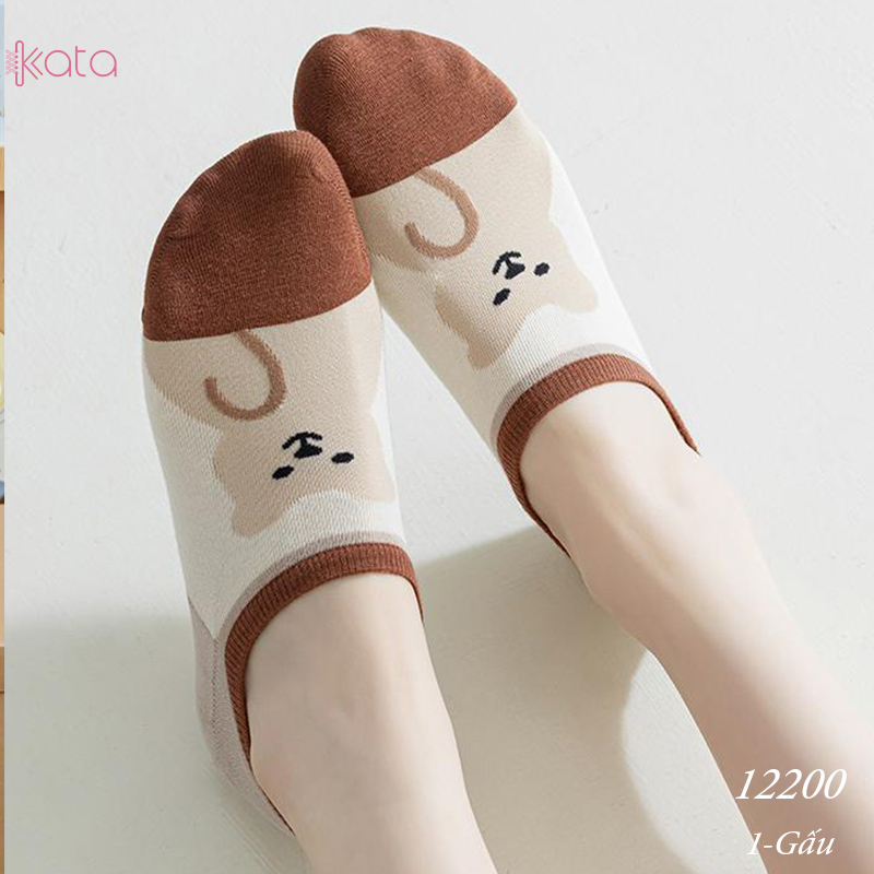 Tất vớ thuyền phim hoạt hình jacquard silicone chống trượt miệng cạn 12200