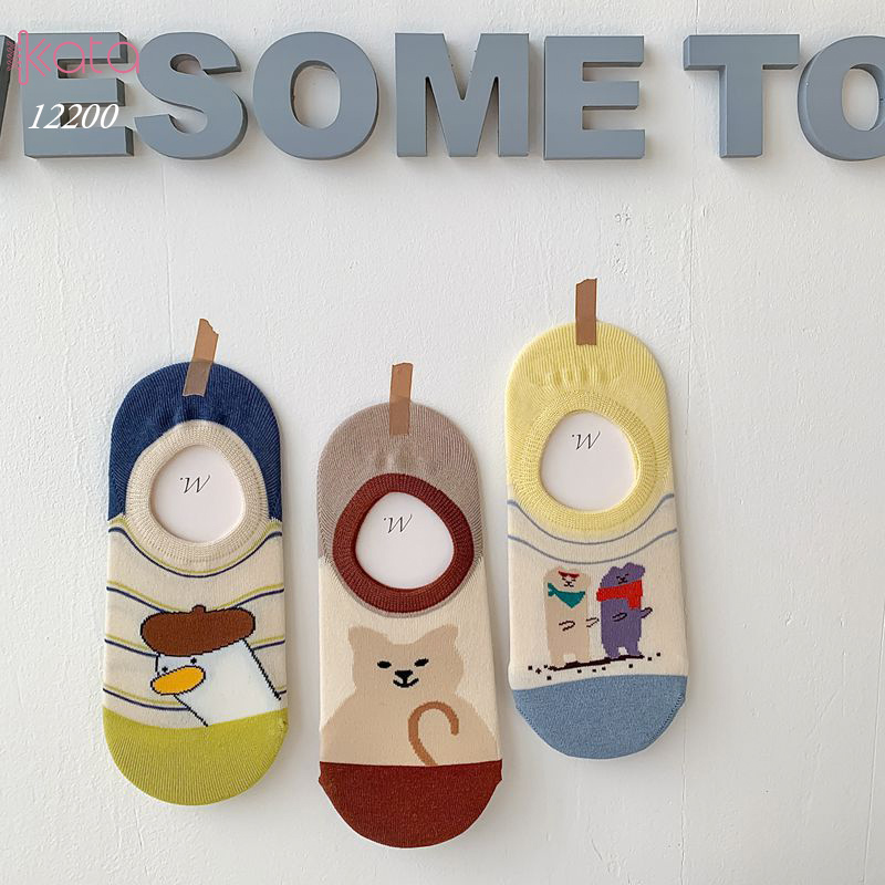 Tất vớ thuyền phim hoạt hình jacquard silicone chống trượt miệng cạn 12200