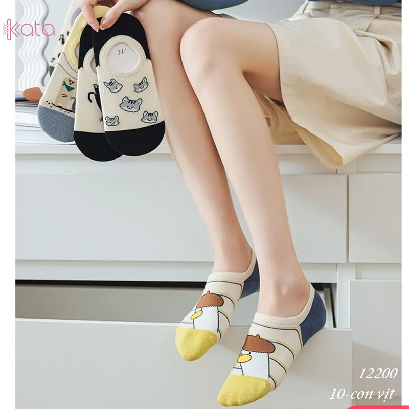 Tất vớ thuyền phim hoạt hình jacquard silicone chống trượt miệng cạn 12200