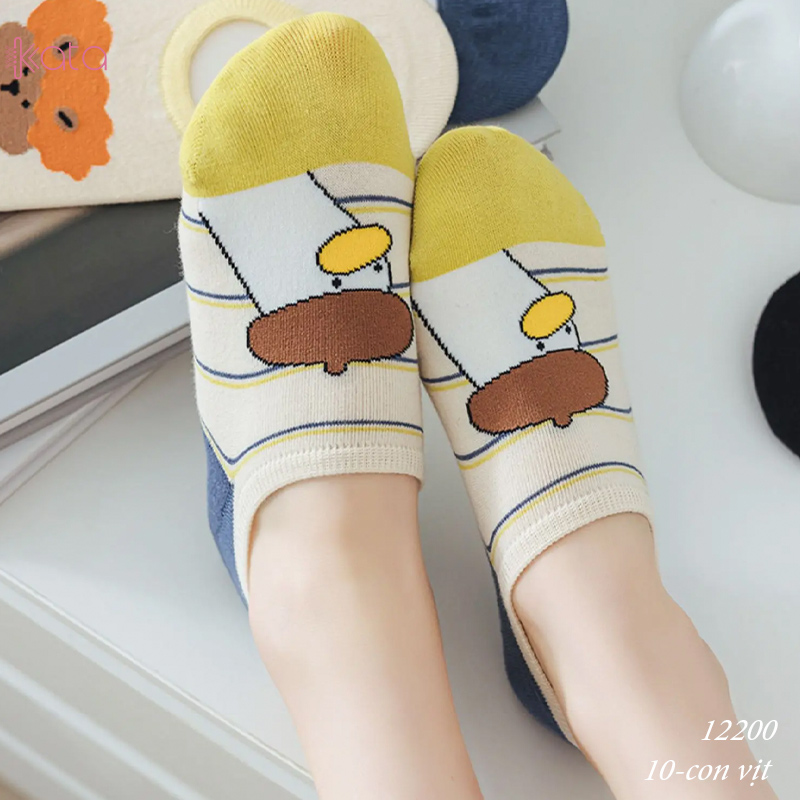 Tất vớ thuyền phim hoạt hình jacquard silicone chống trượt miệng cạn 12200