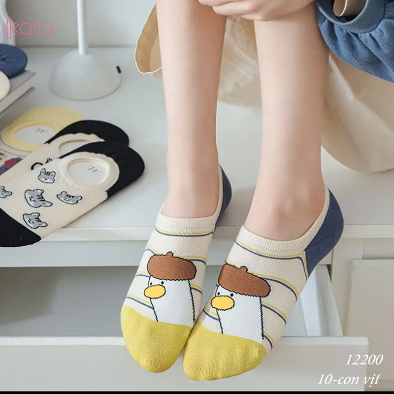 Tất vớ thuyền phim hoạt hình jacquard silicone chống trượt miệng cạn 12200