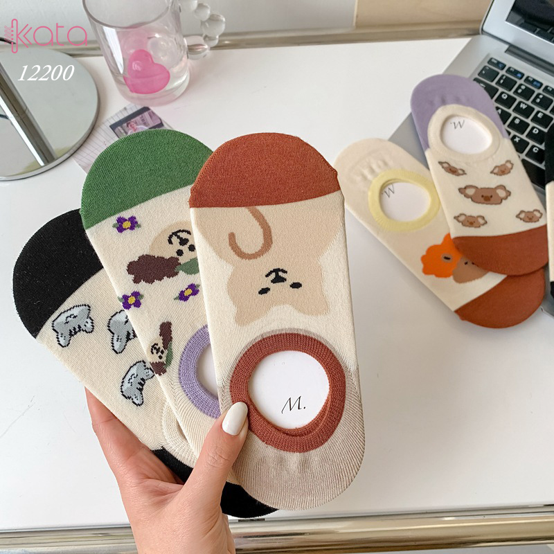 Tất vớ thuyền phim hoạt hình jacquard silicone chống trượt miệng cạn 12200