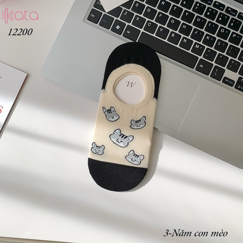 Tất vớ thuyền phim hoạt hình jacquard silicone chống trượt miệng cạn 12200