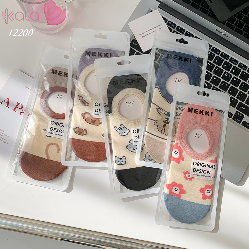 Tất vớ thuyền phim hoạt hình jacquard silicone chống trượt miệng cạn 12200