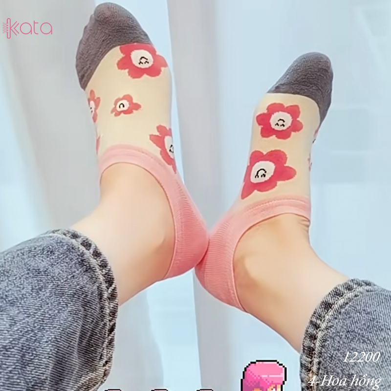 Tất vớ thuyền phim hoạt hình jacquard silicone chống trượt miệng cạn 12200