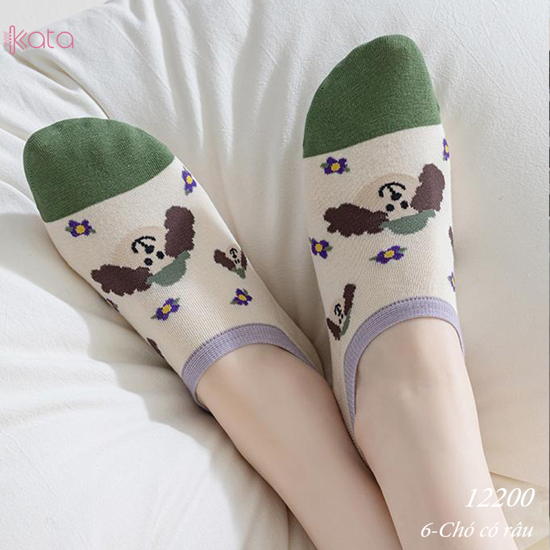 Tất vớ thuyền phim hoạt hình jacquard silicone chống trượt miệng cạn 12200