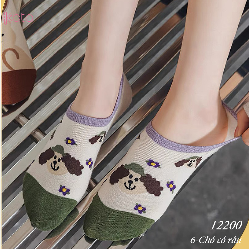 Tất vớ thuyền phim hoạt hình jacquard silicone chống trượt miệng cạn 12200