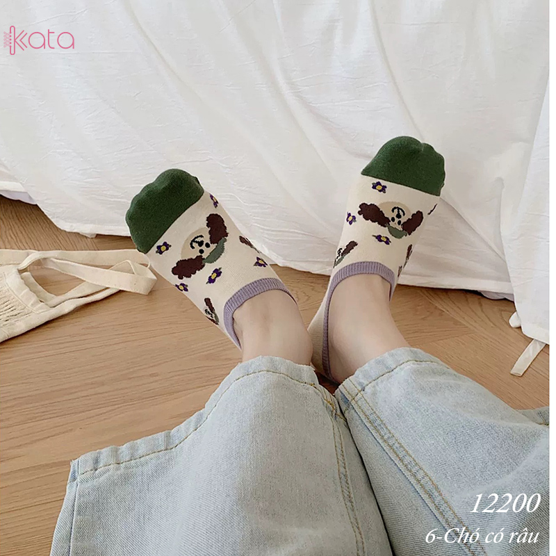 Tất vớ thuyền phim hoạt hình jacquard silicone chống trượt miệng cạn 12200