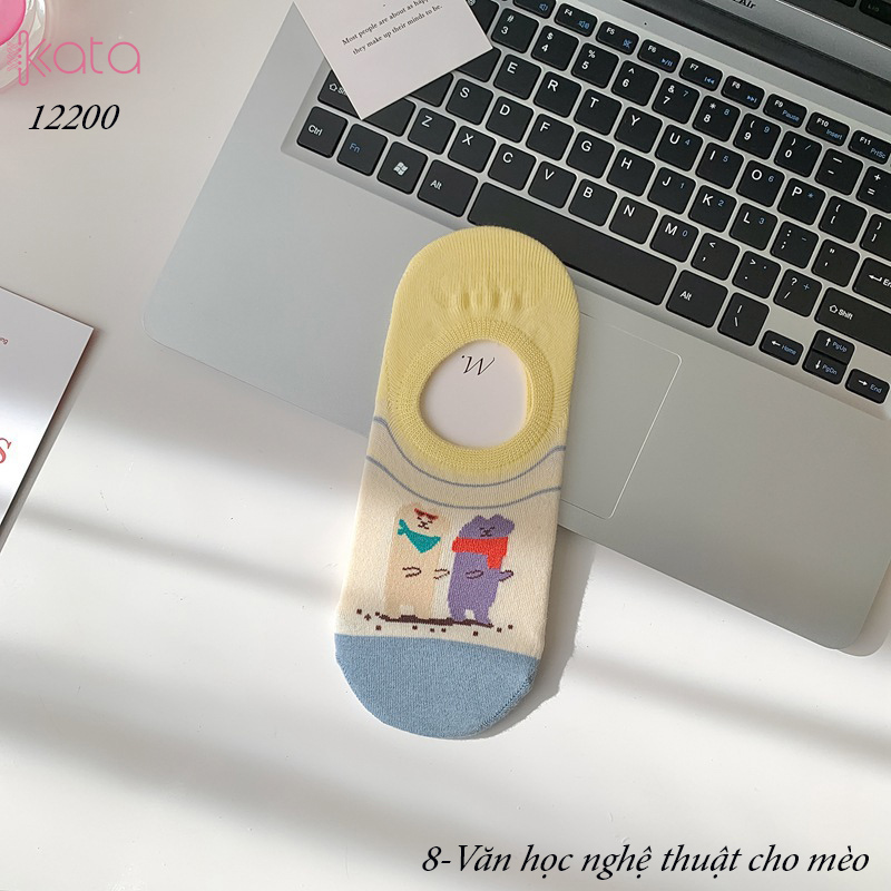 Tất vớ thuyền phim hoạt hình jacquard silicone chống trượt miệng cạn 12200