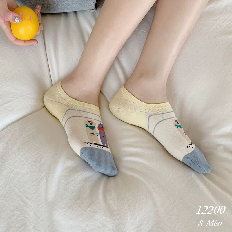 Tất vớ thuyền phim hoạt hình jacquard silicone chống trượt miệng cạn 12200