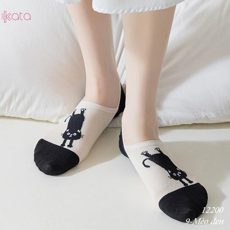 Tất vớ thuyền phim hoạt hình jacquard silicone chống trượt miệng cạn 12200