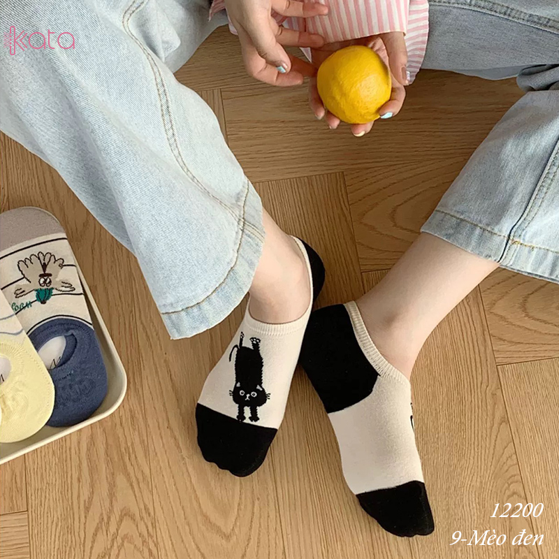 Tất vớ thuyền phim hoạt hình jacquard silicone chống trượt miệng cạn 12200