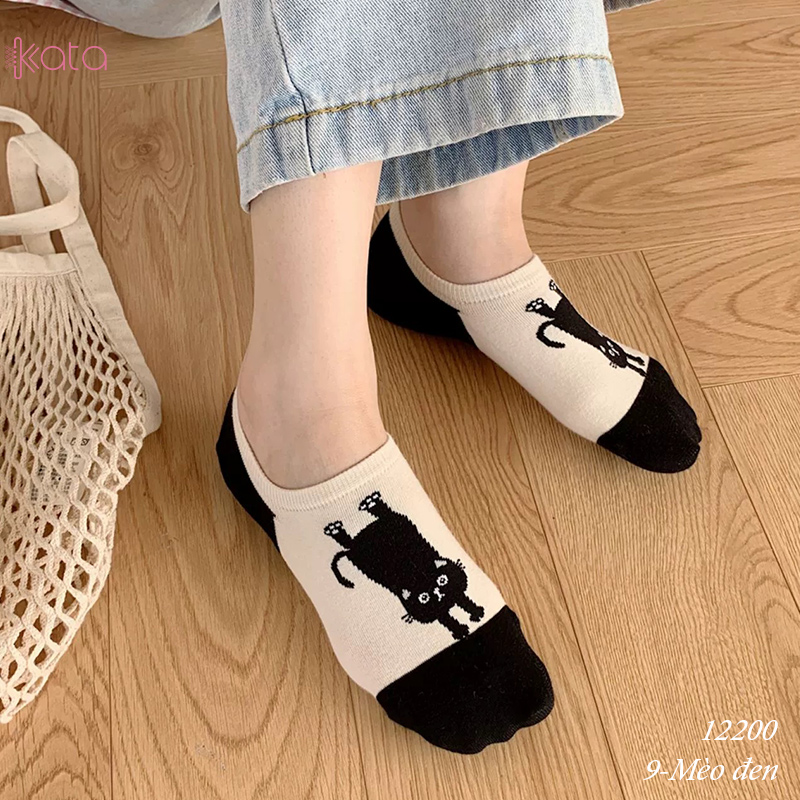 Tất vớ thuyền phim hoạt hình jacquard silicone chống trượt miệng cạn 12200