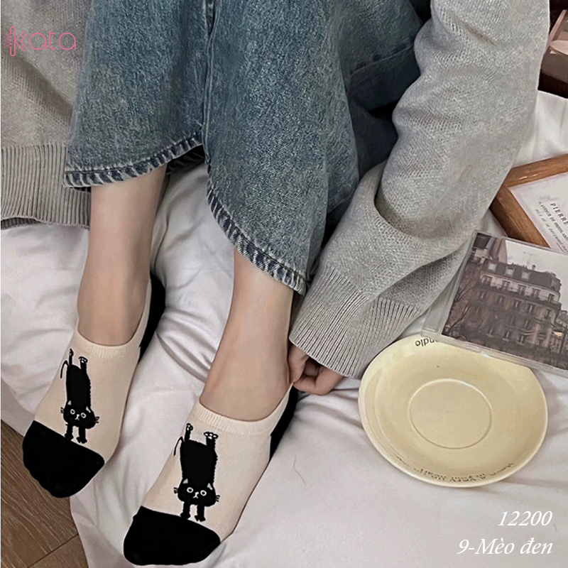 Tất vớ thuyền phim hoạt hình jacquard silicone chống trượt miệng cạn 12200