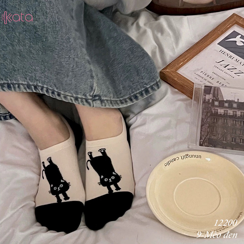 Tất vớ thuyền phim hoạt hình jacquard silicone chống trượt miệng cạn 12200