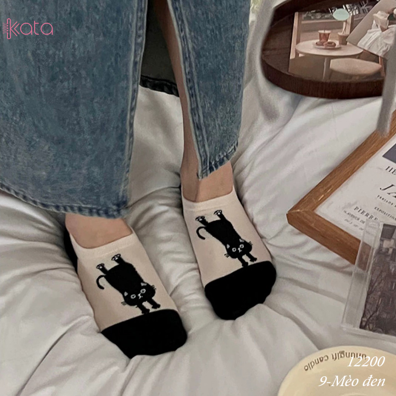 Tất vớ thuyền phim hoạt hình jacquard silicone chống trượt miệng cạn 12200