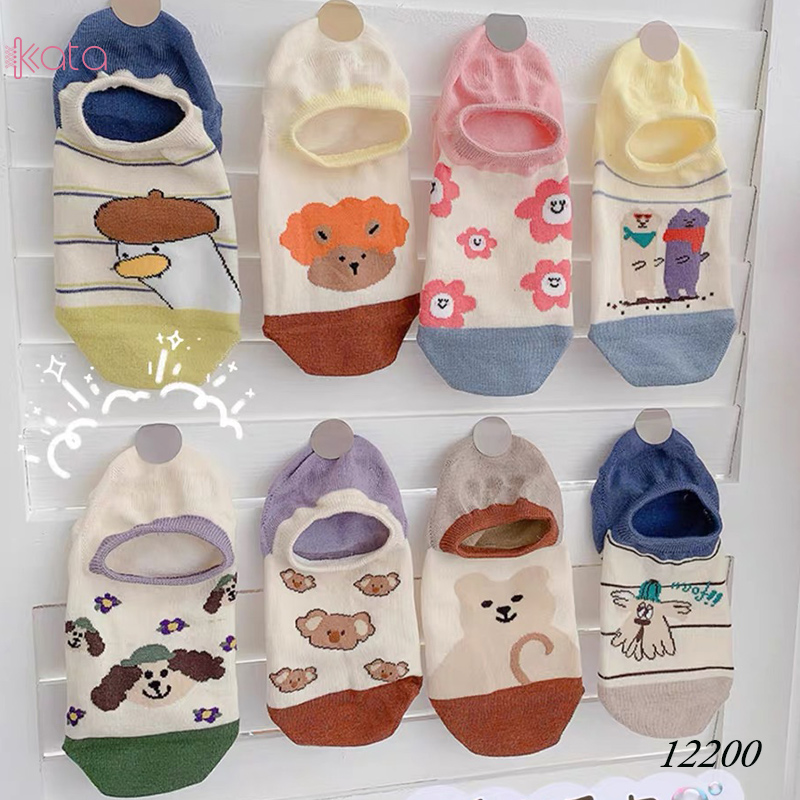 Tất vớ thuyền phim hoạt hình jacquard silicone chống trượt miệng cạn 12200