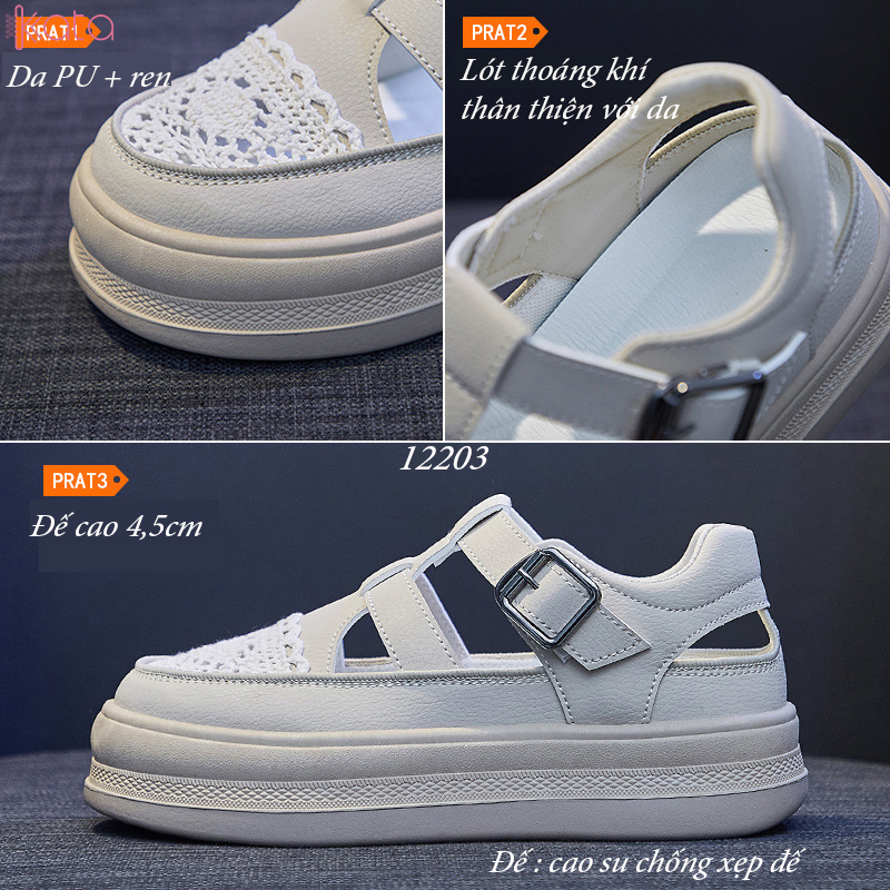 Giày sandal nữ , giày tăng chiều cao thoáng khí dạo phố 12205