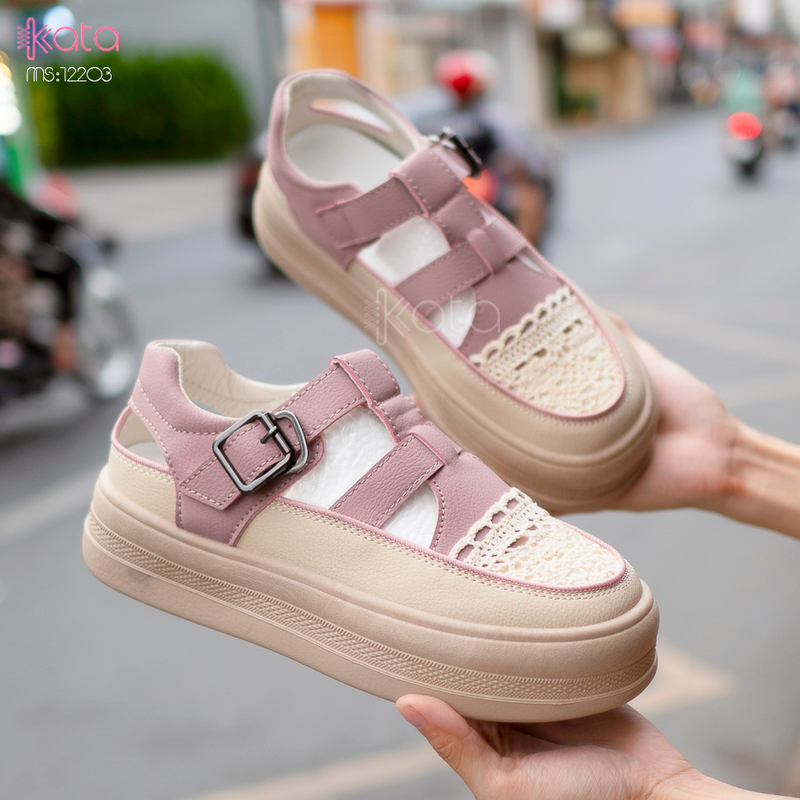 Giày sandal nữ , giày tăng chiều cao thoáng khí dạo phố 12205