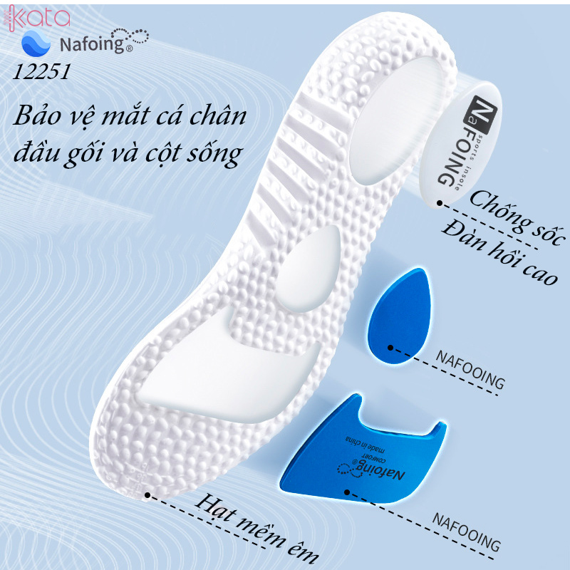 Lót giày thể thao mùa hèNam Nữ,đế mềm giảm xóc có đệm khí không mỏi chân 12251