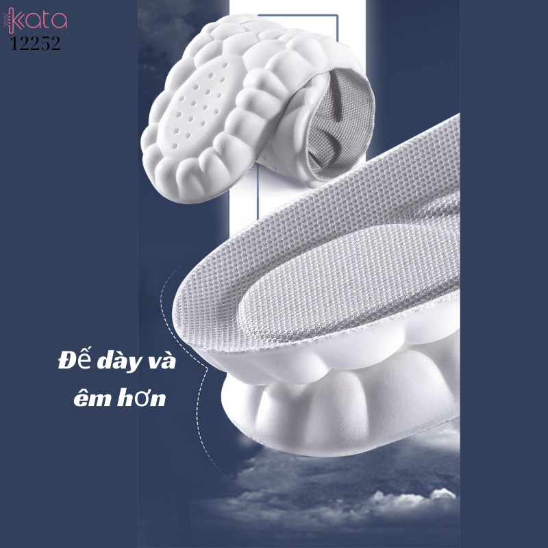 Lót giày thể thao PU siêu mềm Nam Nữ,đế dày chống sốc đứng lâu không mỏi 12252