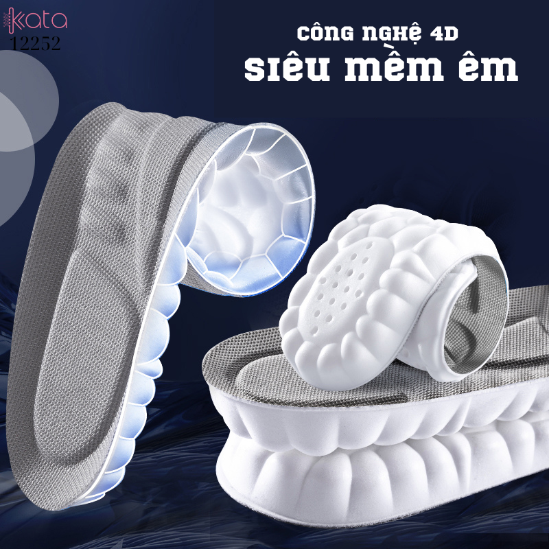 Lót giày thể thao PU siêu mềm Nam Nữ,đế dày chống sốc đứng lâu không mỏi 12252