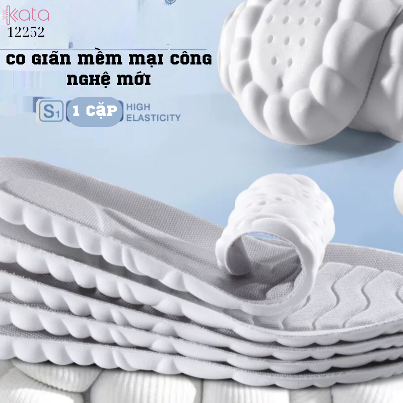Lót giày thể thao PU siêu mềm Nam Nữ,đế dày chống sốc đứng lâu không mỏi 12252