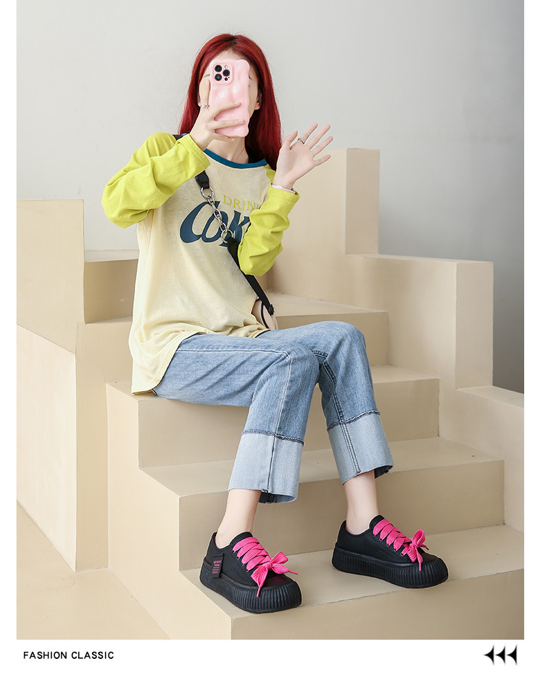 Giày thể thao nữ, đế dày tăng chiều cao phong cách Hàn Quốc 12284