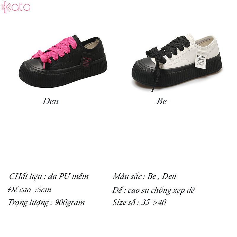 Giày thể thao nữ, đế dày tăng chiều cao phong cách Hàn Quốc 12284