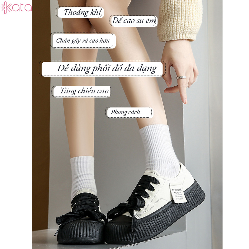 Giày thể thao nữ, đế dày tăng chiều cao phong cách Hàn Quốc 12284