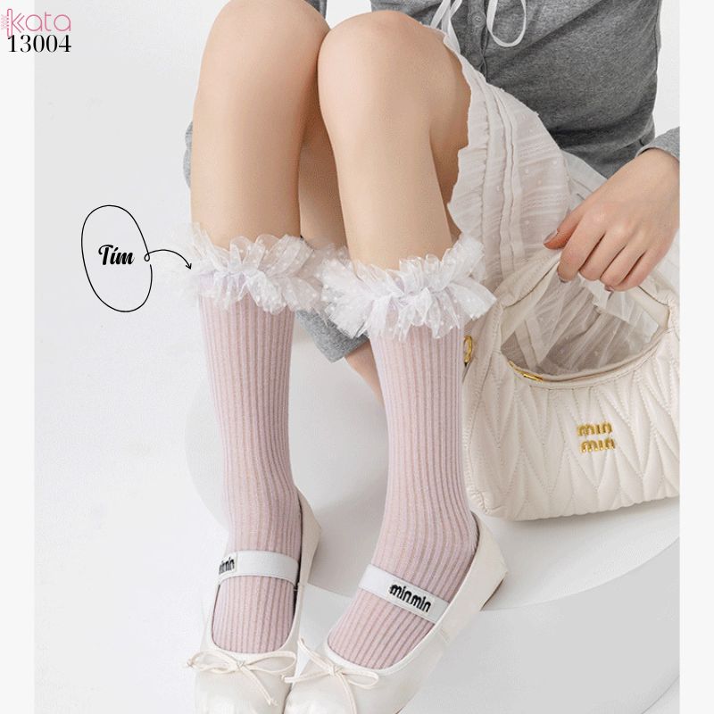 Tất cotton ren lolita chất lượng tốt,vớ JK phong cách Nhật Bản nữ 13004