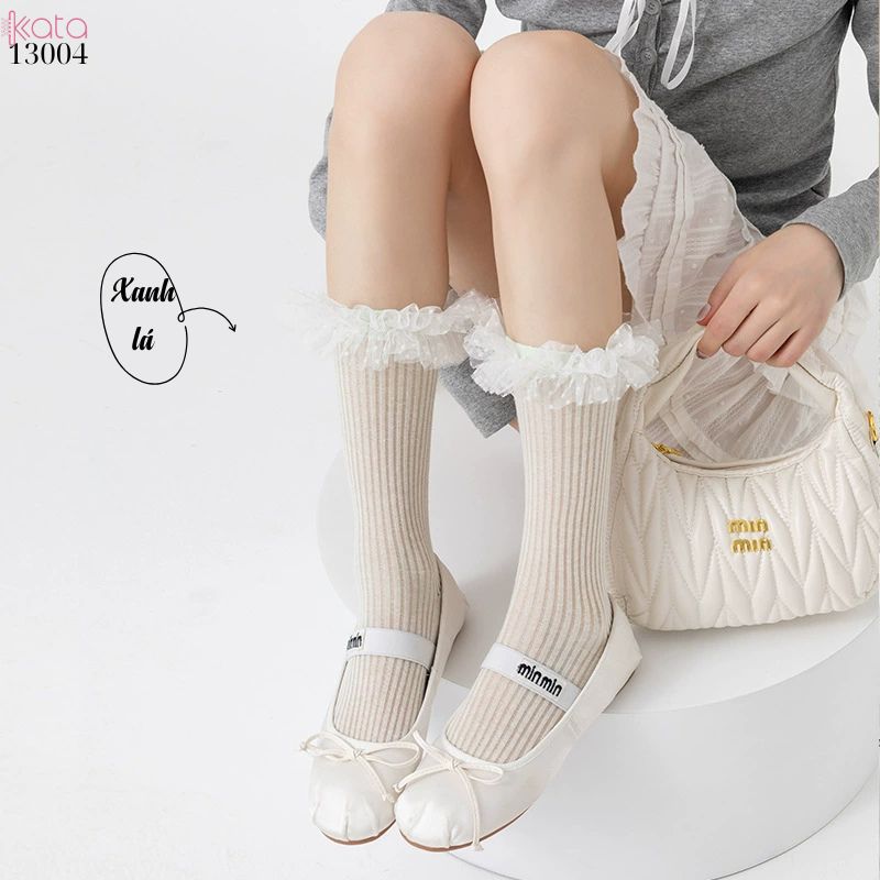 Tất cotton ren lolita chất lượng tốt,vớ JK phong cách Nhật Bản nữ 13004