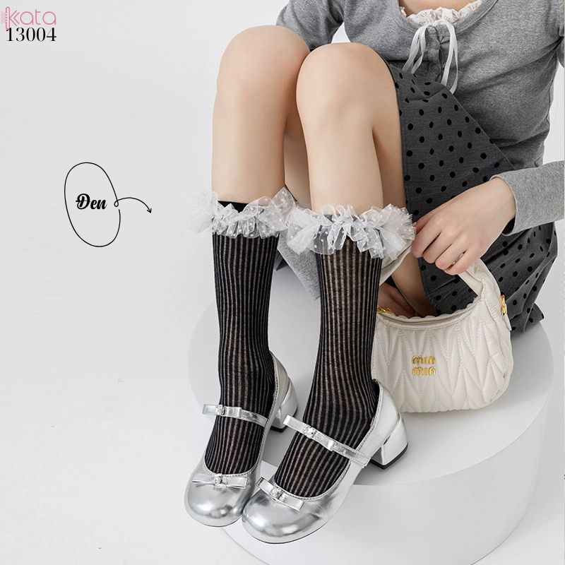 Tất cotton ren lolita chất lượng tốt,vớ JK phong cách Nhật Bản nữ 13004