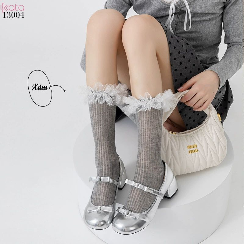 Tất cotton ren lolita chất lượng tốt,vớ JK phong cách Nhật Bản nữ 13004