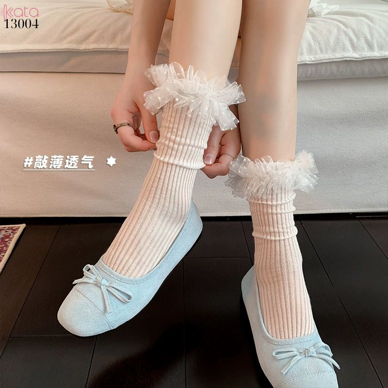 Tất cotton ren lolita chất lượng tốt,vớ JK phong cách Nhật Bản nữ 13004