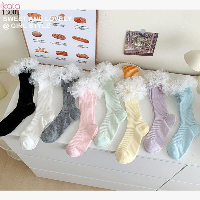 Tất cotton ren lolita chất lượng tốt,vớ JK phong cách Nhật Bản nữ 13004