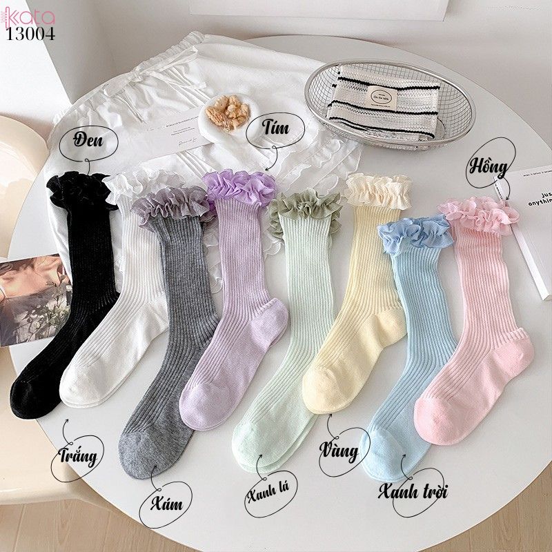 Tất cotton ren lolita chất lượng tốt,vớ JK phong cách Nhật Bản nữ 13004