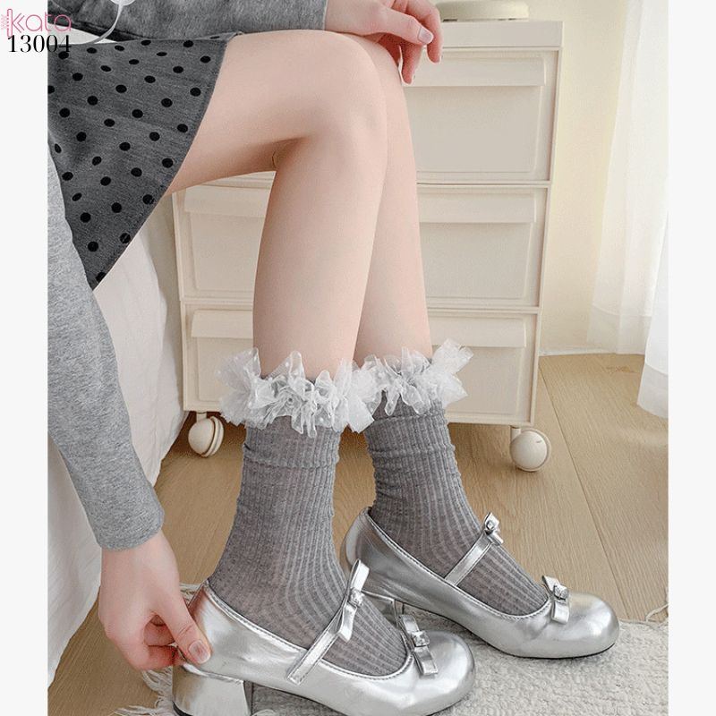 Tất cotton ren lolita chất lượng tốt,vớ JK phong cách Nhật Bản nữ 13004