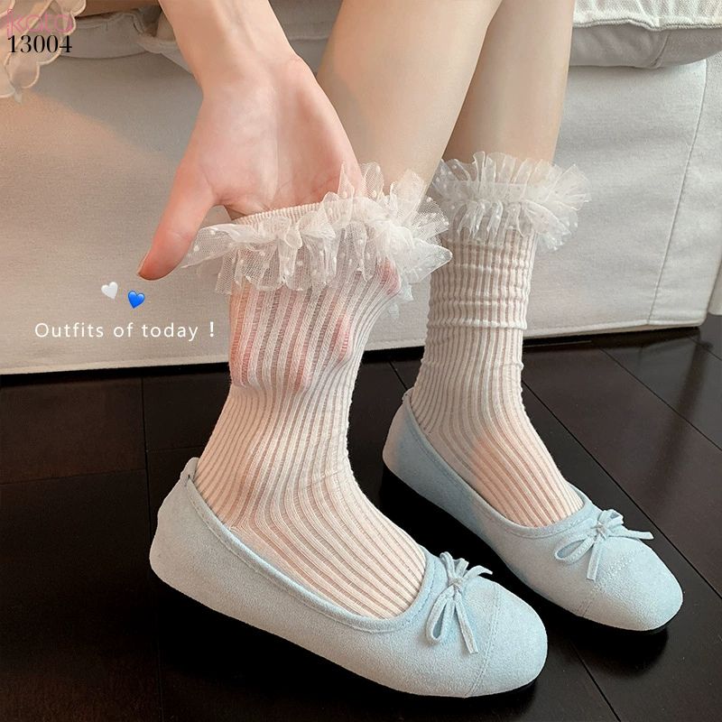Tất cotton ren lolita chất lượng tốt,vớ JK phong cách Nhật Bản nữ 13004
