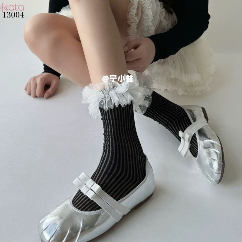 Tất cotton ren lolita chất lượng tốt,vớ JK phong cách Nhật Bản nữ 13004
