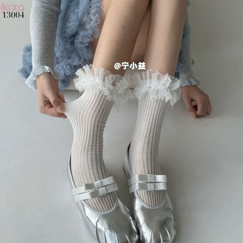 Tất cotton ren lolita chất lượng tốt,vớ JK phong cách Nhật Bản nữ 13004