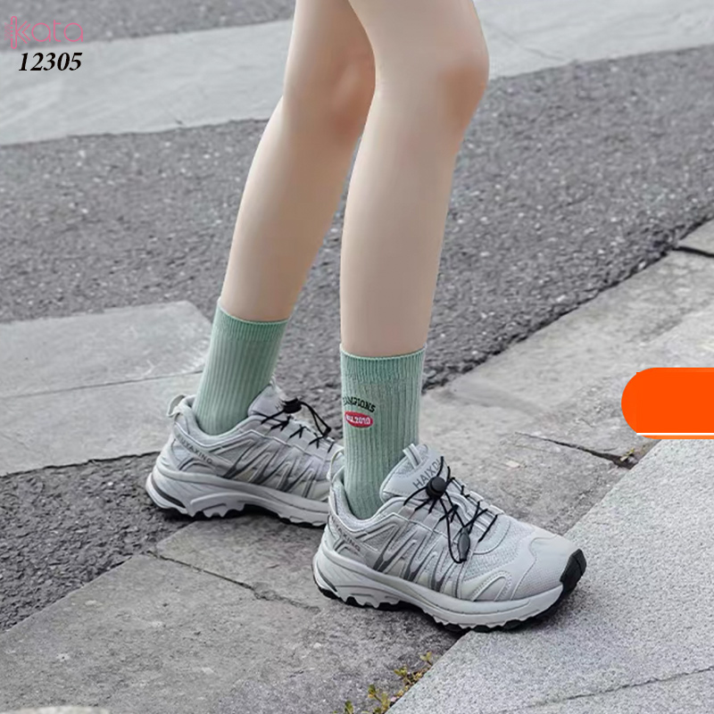 Tất giữa bắp chân,tất cotton thêu,phối màu cá tính Nữ 12305