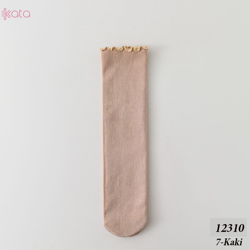 Tất ren phong cách ballet,tất ống giữa màu trơn thoáng khí nữ 12310