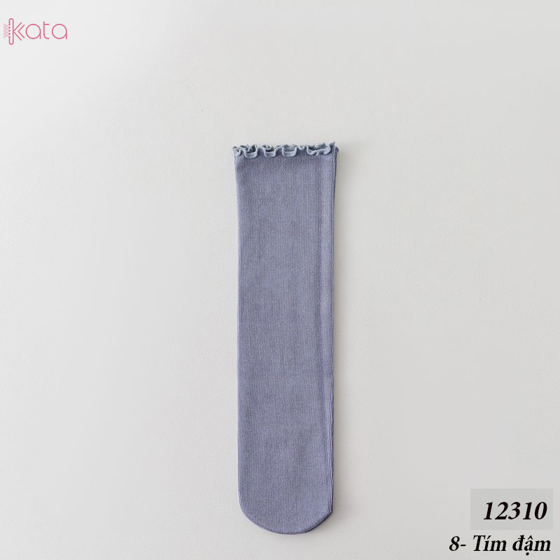 Tất ren phong cách ballet,tất ống giữa màu trơn thoáng khí nữ 12310