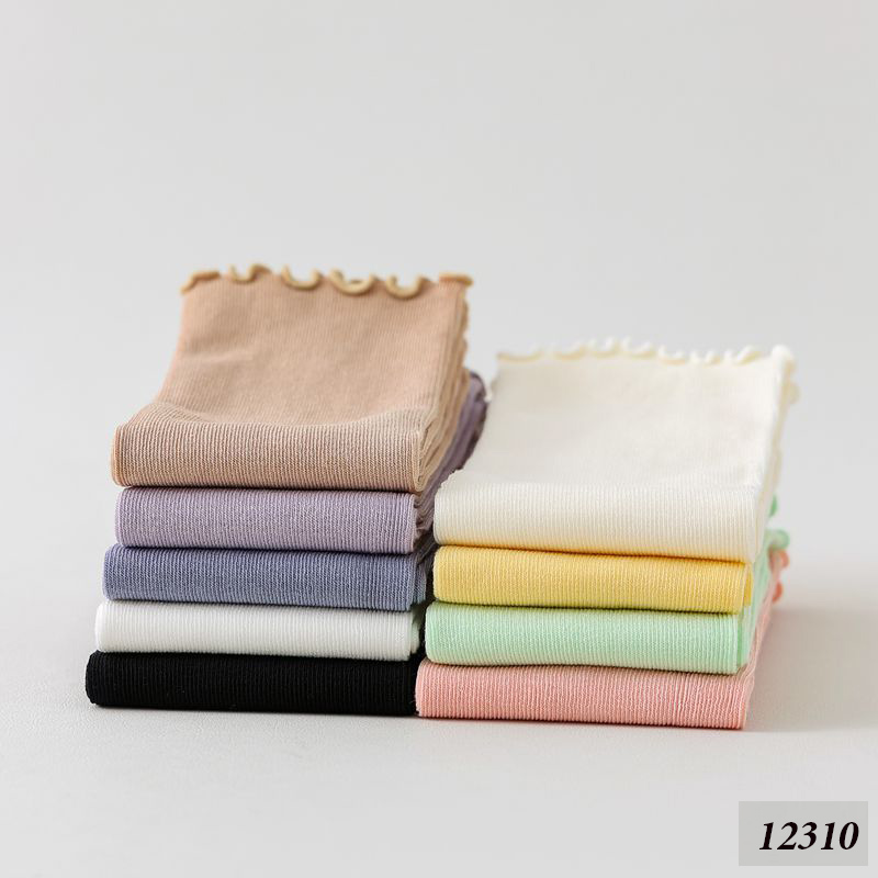 Tất ren phong cách ballet,tất ống giữa màu trơn thoáng khí nữ 12310