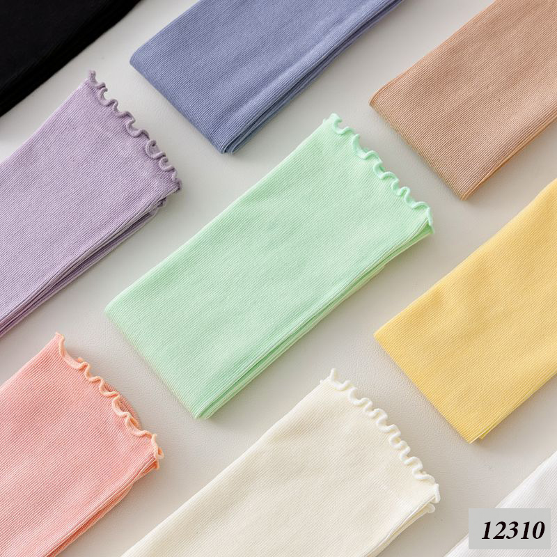 Tất ren phong cách ballet,tất ống giữa màu trơn thoáng khí nữ 12310