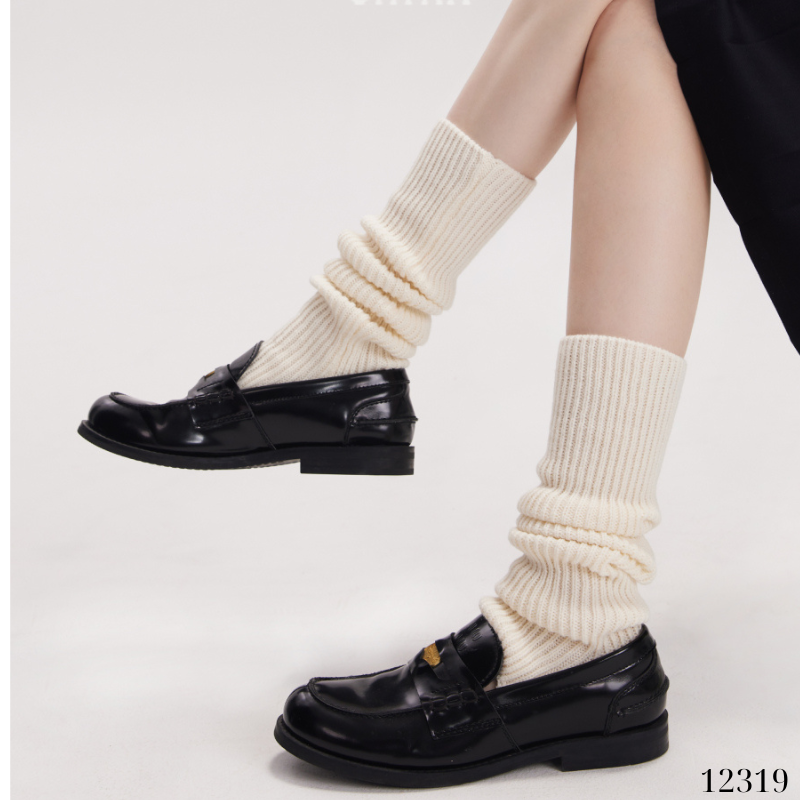 Ống tất giữ ấm thu đông(loại tốt vải Hàn),tất dệt kim phong cách Nhật Bản 12319