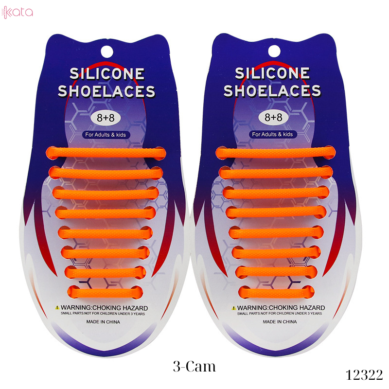 Dây giày lười silicon bản tròn không cần buộc dây người lớn trẻ em 12322 (bộ 16 dây)