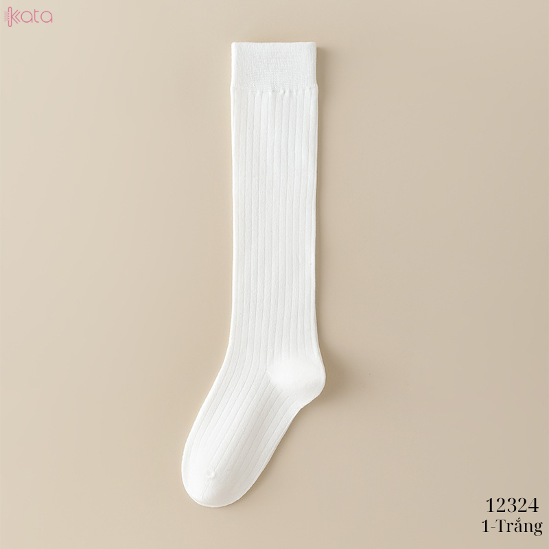 Tất bắp chân,tất cotton sọc trơn mùa xuân thu phong cách JK Nhật Bản nữ 12324
