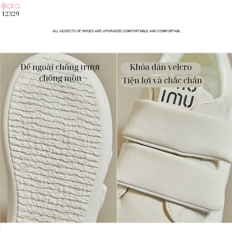 Giày thể thao nữ, giày khóa dán phong cách Hàn Quốc 12331